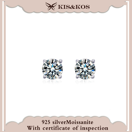 #5 KIS&KOS S925 0.5ct Four-claw  Moissanite Earrings