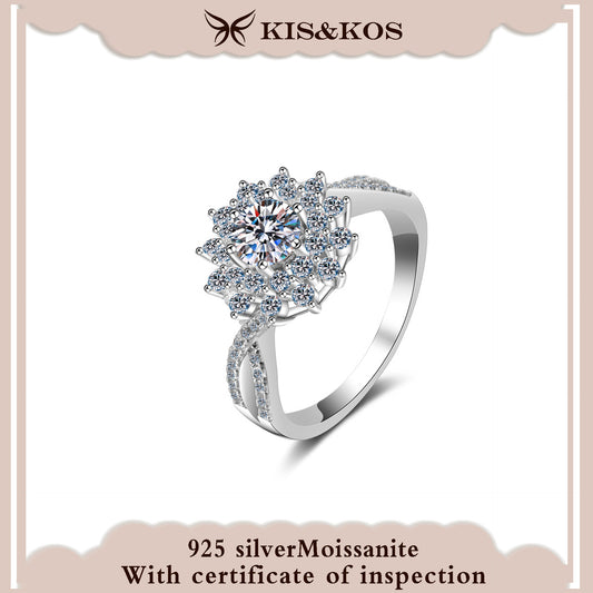 #45 KIS&KOS 925 Silver 0.5CT Moissanite Ring