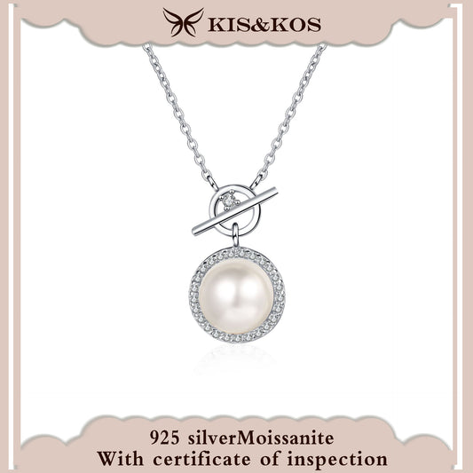 #93 KIS&KOS 925 silver moissanite pearl necklace
