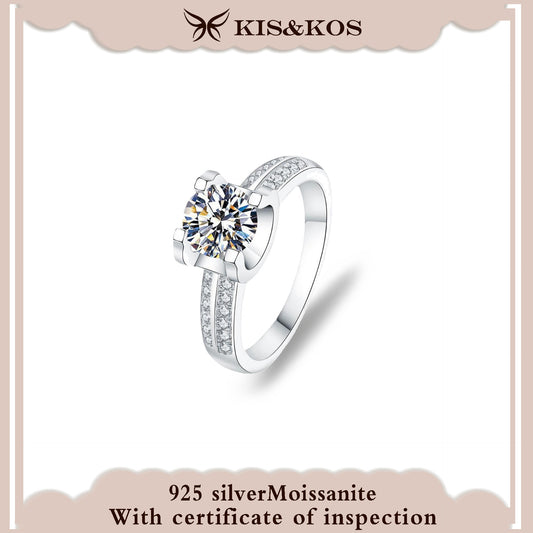 #46 KIS&KOS 1ct S925 Moissanite ring with classic bull head in micro setting