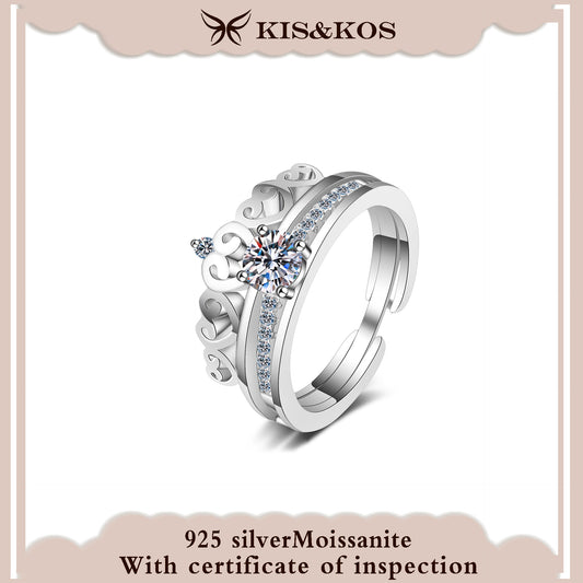 #4 KIS&KOS 925 silver moissanite four claw crown engagement ring