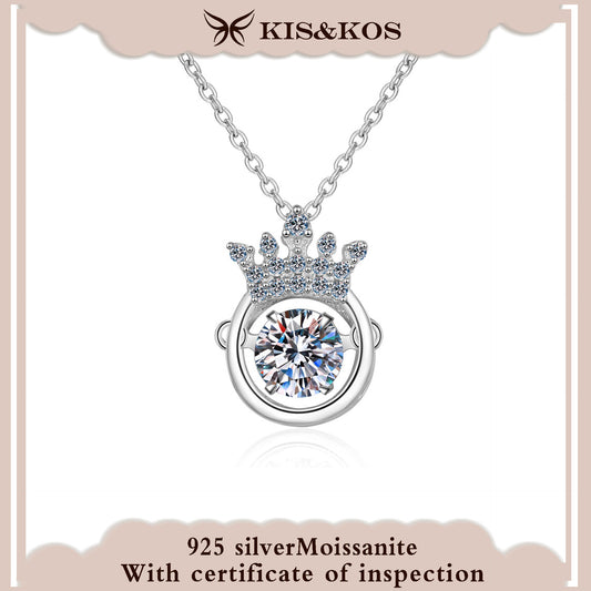 #33 KIS&KOS 925 0.5ct Moissanite Necklace Crown Pendant