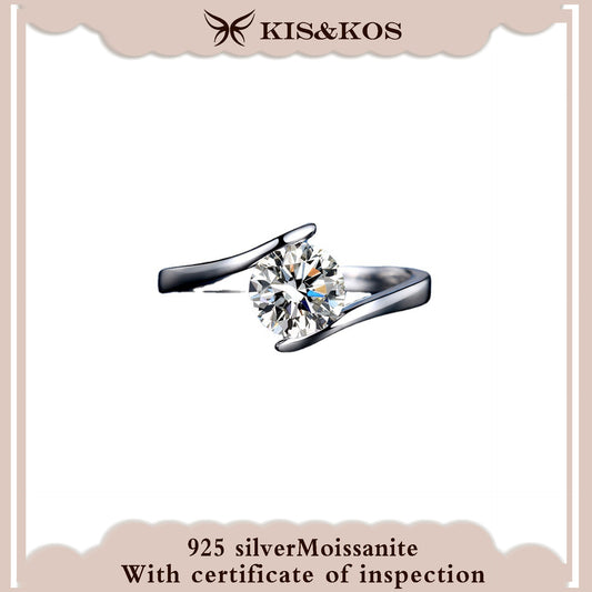 #54 KIS&KOS 1CT 925 Silver Moisssanite Ring
