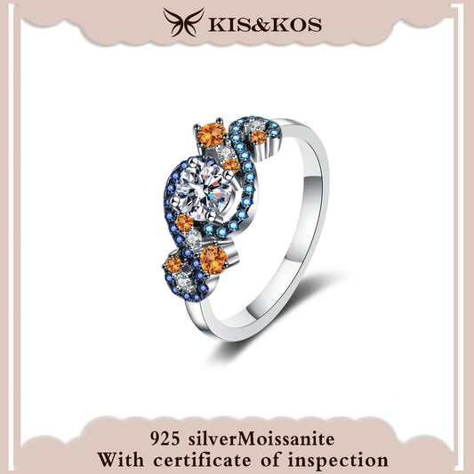#1 KIS&KOS 925 0.5ct Multicolor Moissanite Ring