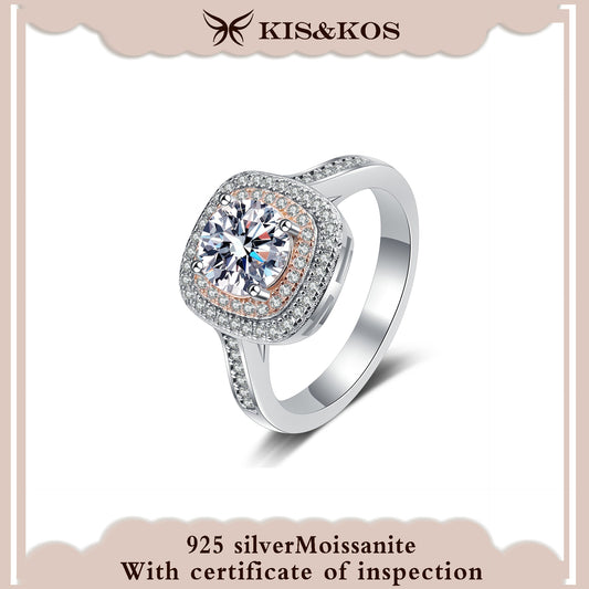 #1719 KIS&KOS 1ct. Square, slightly concave bezel-set moissanite jewellery set